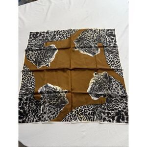 Glentex White Jaguar Leopard Scarf Vintage Rare